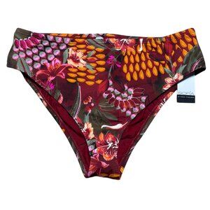 Sofía By Sofia Vergara Floral Cheeky Midster Bikini Bottom Womens L 12-14